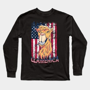 Llamerica funny llama funny alpaca america Long Sleeve T-Shirt